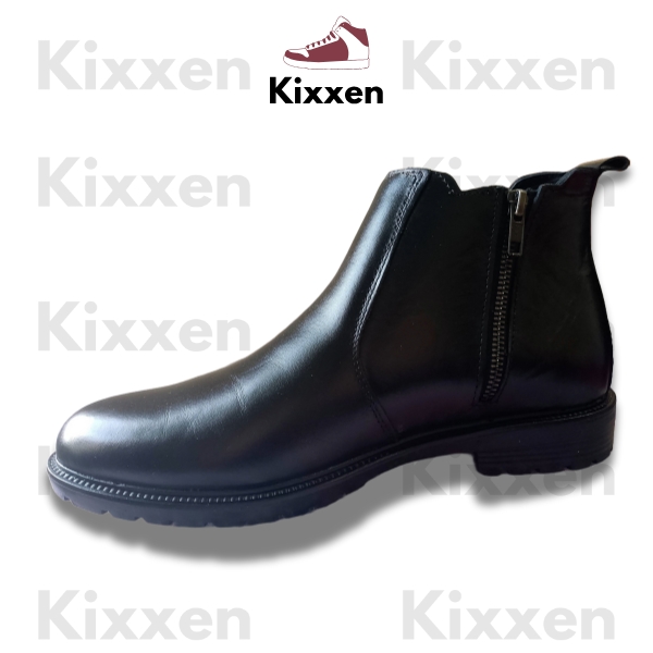 Premium Chelsea Boot – Black (Cow Leather, Elastic + Zipper)