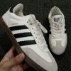 Classic Samba Variant Sneaker – White Base with Ash Accents (OEM Grade)