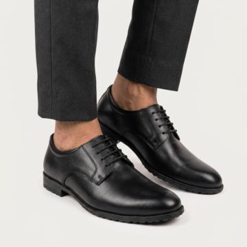 Black Leather Derby Shoe