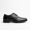 Kixxen Classic Plain Toe Black Leather Derby Shoe